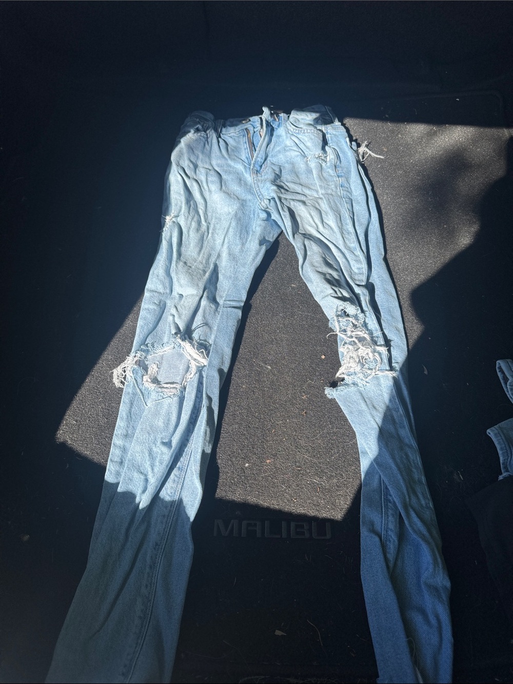 American Eagle Outfitters Light Blue Distressed Skinny Jeans
